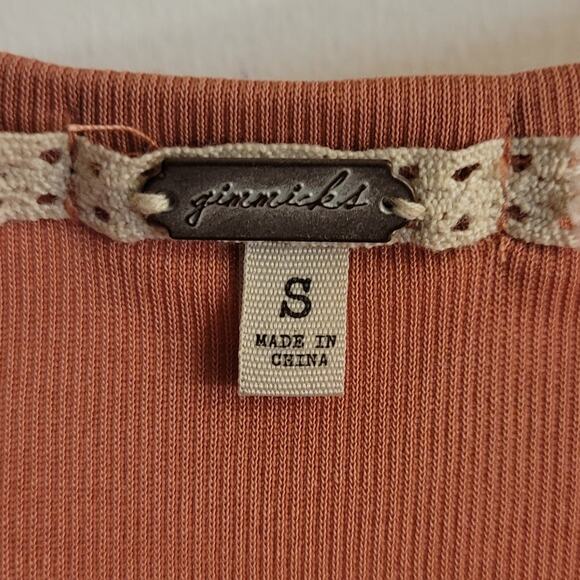 Gimmicks by BKE Ribbed V-Neck Tank Top Sz Small Dark Mauve Pink Bodycon Slinky - Picture 4 of 10